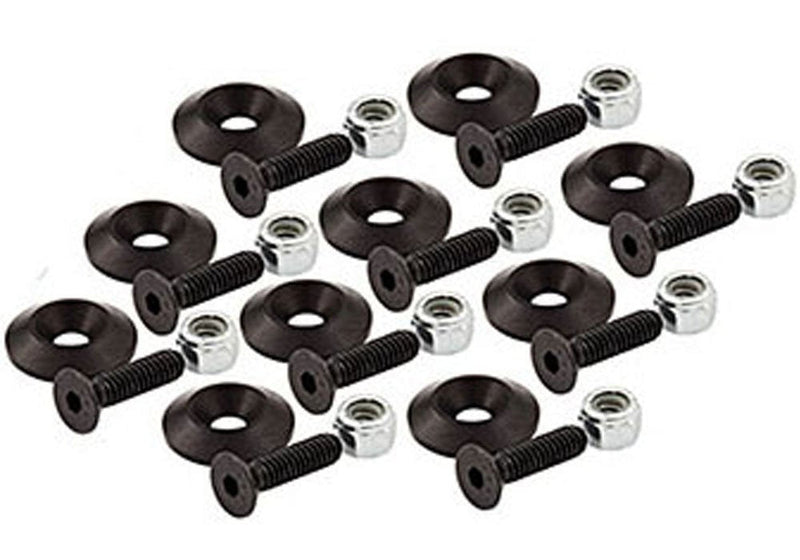 Allstar Performance -ALL18633 Black 1/4" x 1" Countersunk Bolt Kit with 1" OD Washer 10 Pack