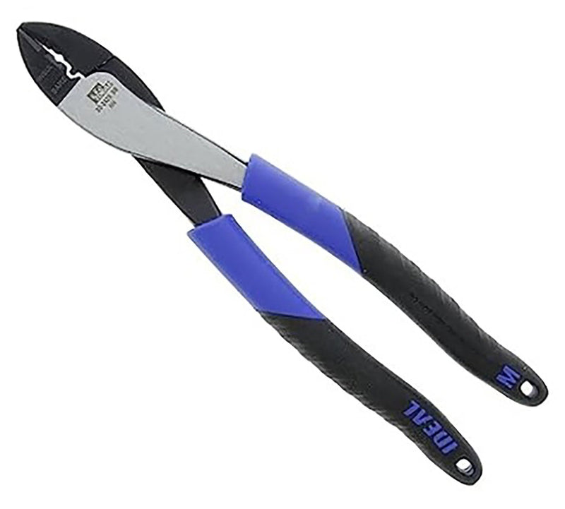 IDEAL Electrical 30-3429 Multi-Crimp Tool - 9.75 in., High Leverage Pivot Wire Crimper with Knife-To-Anvil Blades, Dual Durometer Molded Grips Smart Grip