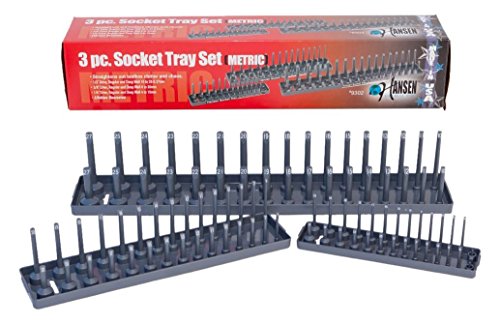 Hansen Global 9302 Socket Tray Set , 1/4, 3/8, 1/3 Grey