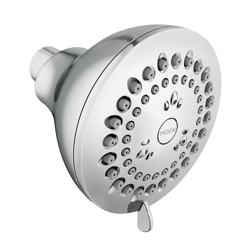 Moen Adler Chrome 3.5-Inch 4-Function Showerhead with various High-Pressure Options, Pressure Boosting Shower Head, 23026 (Pack of 1)