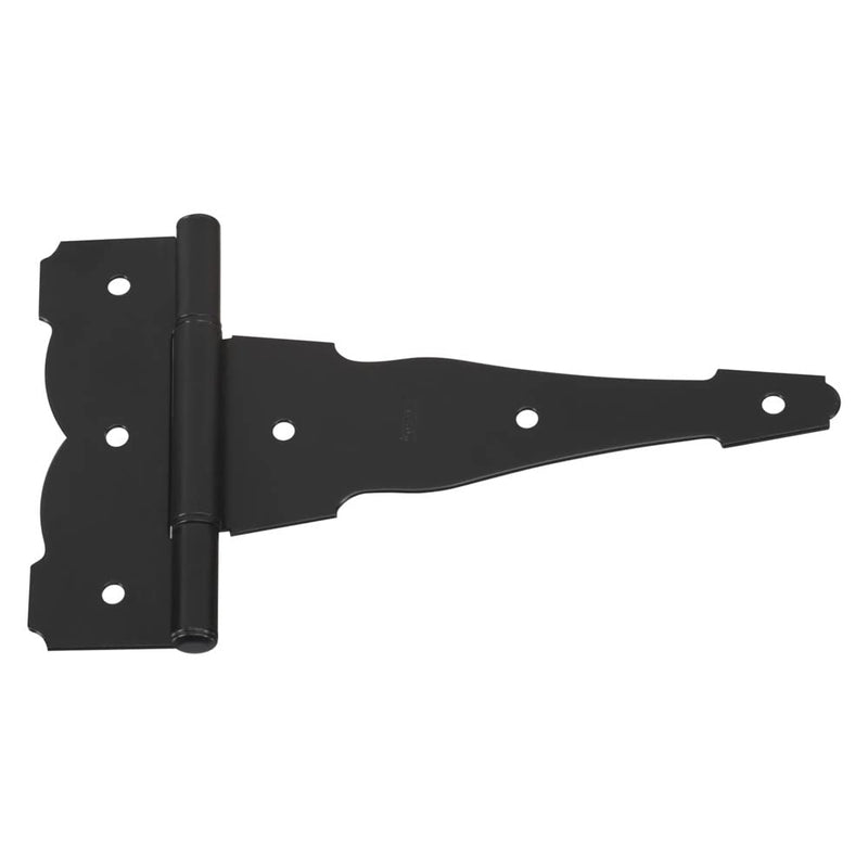 National Hardware N881-920 V841 Ornamental/Reversible T Hinges in Black, 2 pack,8 Inch Updated Packaging 8 Inch