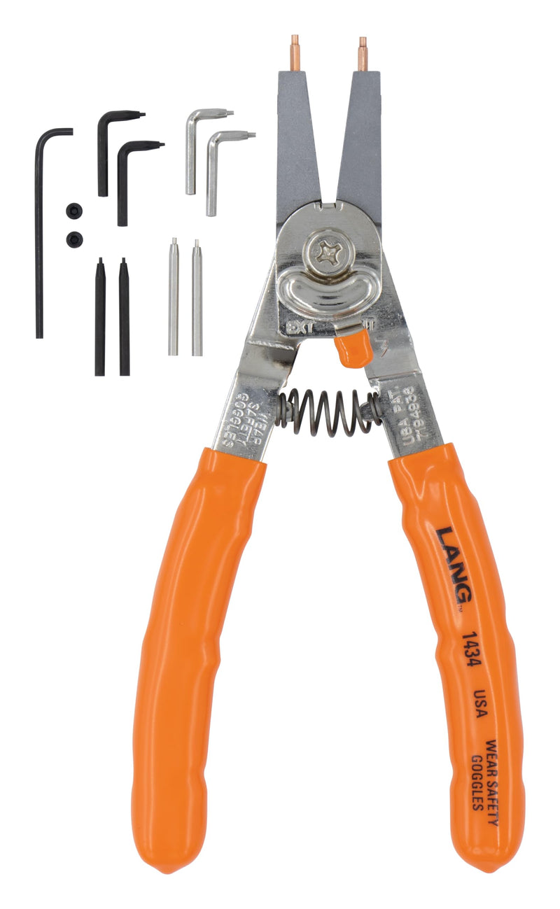 A & E Hand Tools Lang Tools 1434 Internal/External Quick Switch Retaining Ring Pliers and Tip Kit