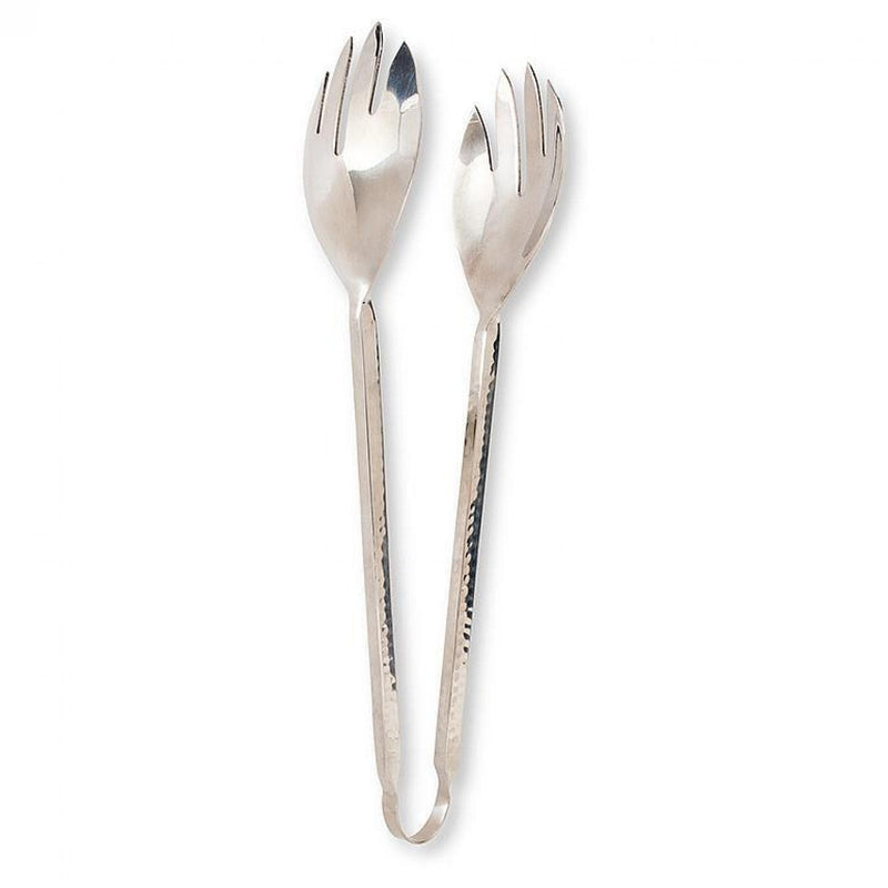 Abbott Collection Stainless Steel Hammered Serveware, Salad Tongs (10" L), Silver