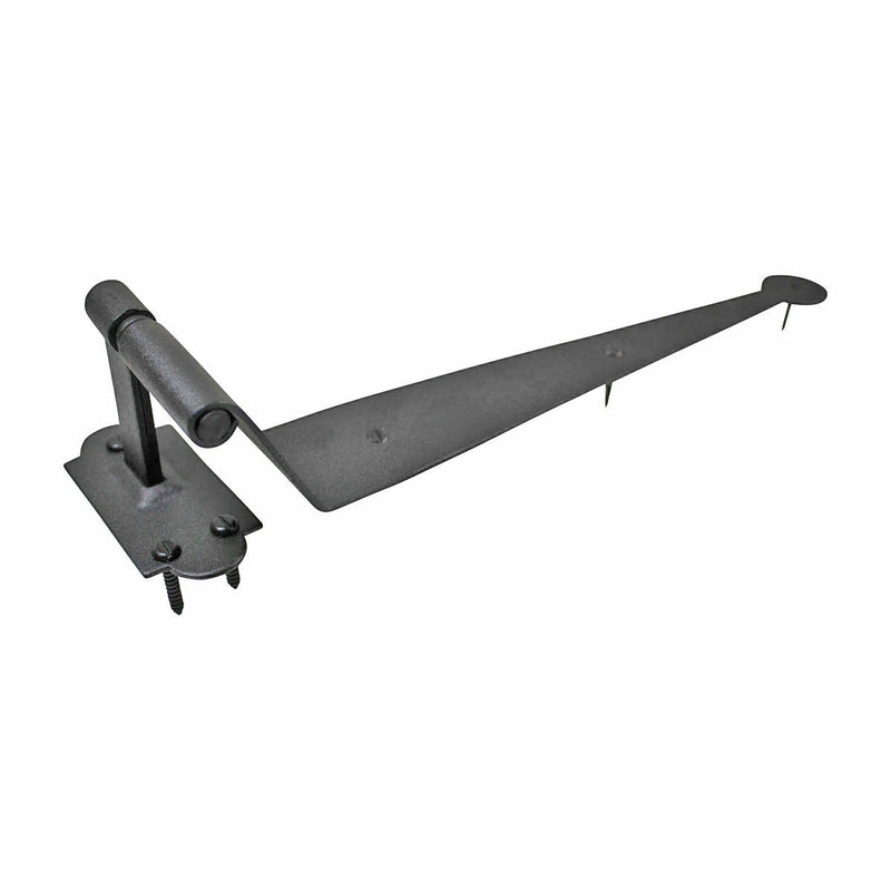 Renovators Supply Manufacturing Black Cast Iron Pintle Strap Hinges 11-3/4 Inch Offset Lift Off Shutter Gate Door Hardware RSF Rustic Colonial Reversible Hinges with Screws Pack of 1
