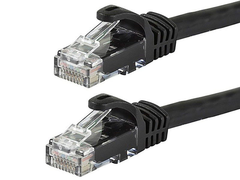 Monoprice Cat6 Ethernet Patch Cable - Snagless RJ45, 24AWG Stranded Pure Bare Copper Wire, 550Mhz, UTP, 50 Feet, Black - Flexboot Series 1 Pack