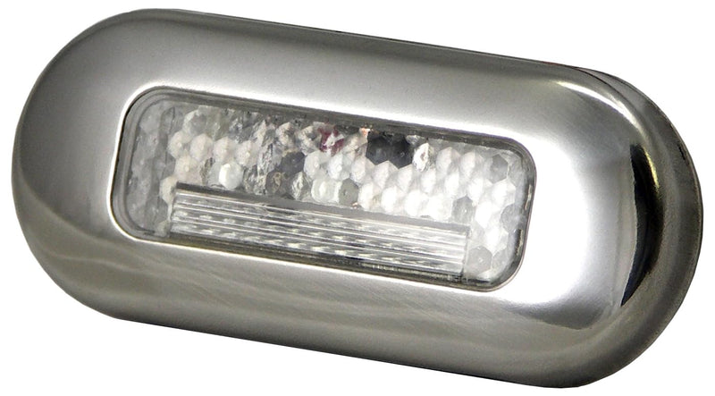 T-H Marine LED Oblong Courtesy Lights Stainless Steel/White