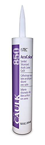 TEC AccuColor - Siliconized Sanded Acrylic Caulk - Fast-Drying and Paintable Sealant Designed to Match Other TEC Grout Colors - 10.5 OZ (908 Dove Gray) 908 Dove Gray