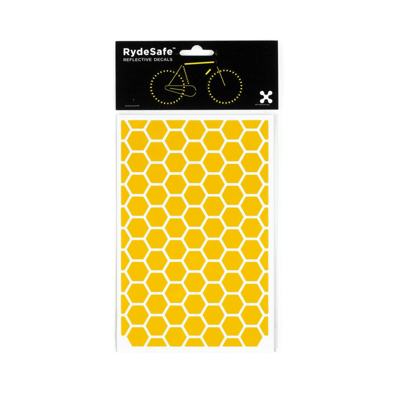 RydeSafe Reflective Decals - Hexagon Kit - Large Yellow