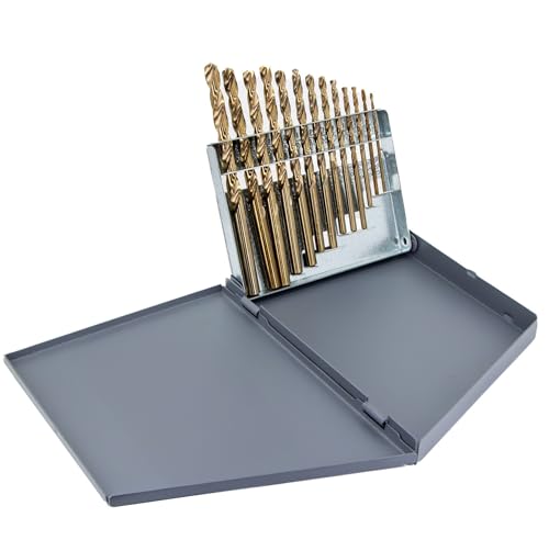 Drill America D/A13J-CO-SET 13 Piece m42 Cobalt Drill Bit Set (1/16" - 1/4" x 64ths), D/ACO Series 13 Piece Set