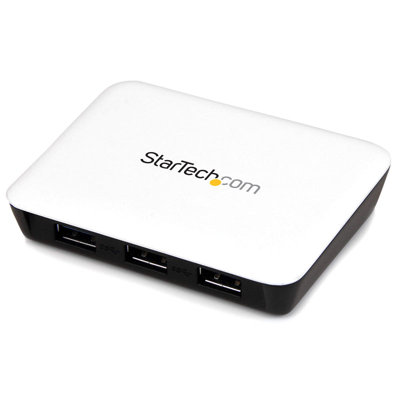 StarTech.com USB 3.0 to Gigabit Ethernet NIC Network Adapter with 3 Port Hub - White - USB 3 Ethernet Adapter - USB Charging Hub (ST3300U3S) w/ 3 USB Ports