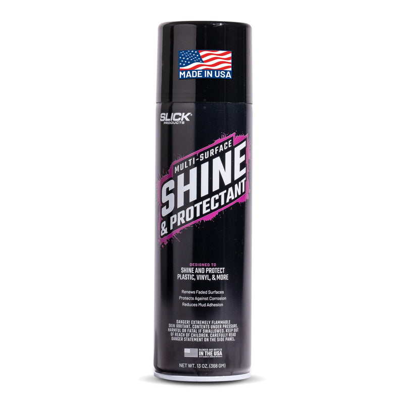 Slick Products Multi-Surface Shine & Protectant Spray – High Gloss Silicone-Based Aerosol for Interior & Exterior Plastic Vinyl Rubber – UV Protection, No Drip Formula, Smells Great, 17.35 fl oz 1-Can (1 x 17.35-Fl. Oz. Can)