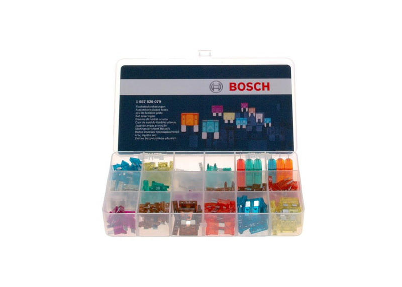 BOSCH 1987529079 Blade Fuse Assortment Kit (251 pcs.) - Includes 20 Different Fuses and Storage/Organizer Case