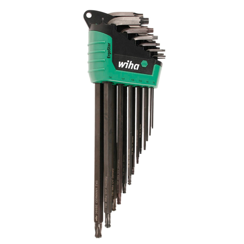 Wiha 36689 ErgoStar Torx L-Key Set, 13 Piece, T5–T45, Ball End & Standard, Auto Fast-Open Holder, Black Oxide Torx L-Key ErgoStar Set, 13 Piece