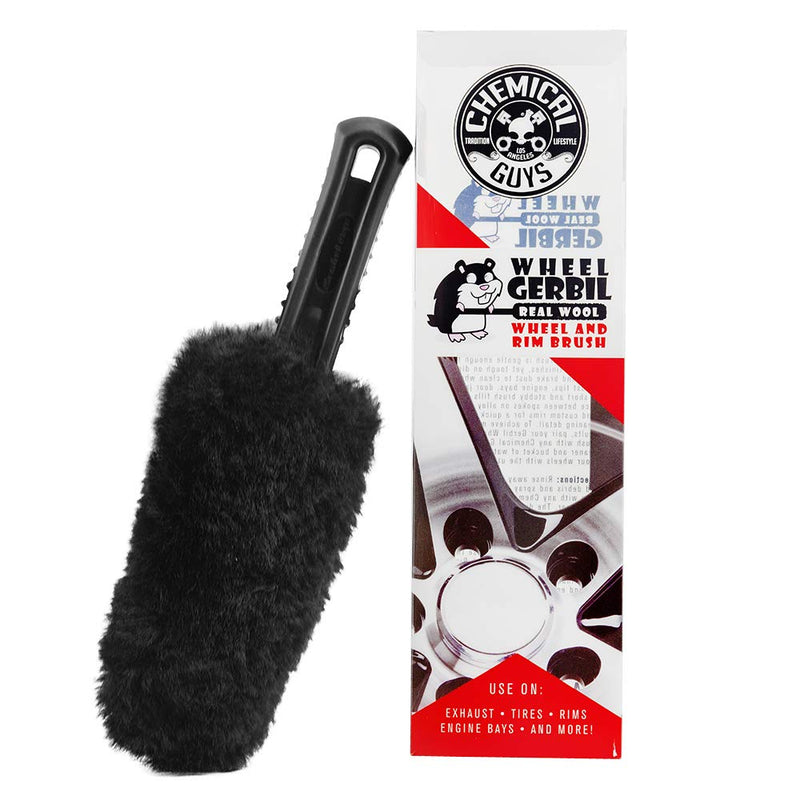 Chemical Guys Gerbil Wheel and Rim Brush, Safe for Exhaust, Tires, Rims, Engine Bays, & More 1 Count (Pack of 1)