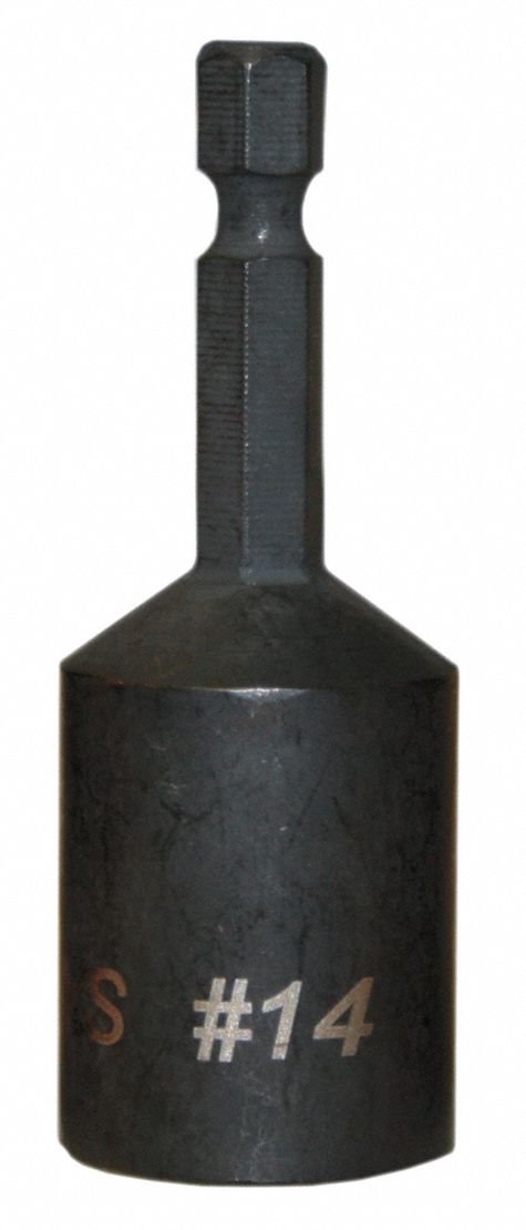 Sammys 8113910 #14 Black Hex Nut Driver for Vertical Rod Anchor Installation, Steel, 2 1/2 in. x 3/4 in.