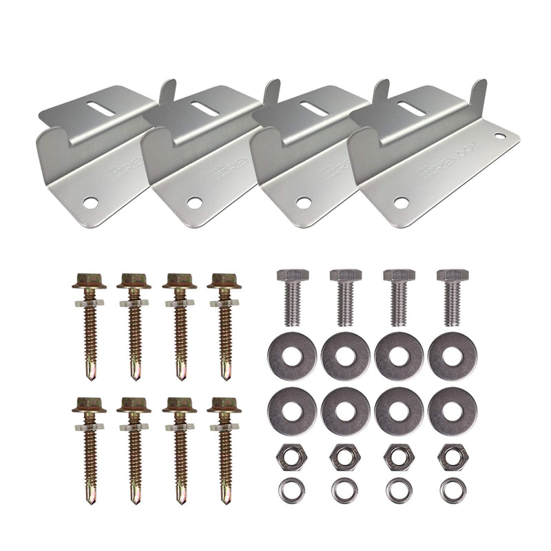 Renogy Solar Panel Mounting Z Brackets Lightweight Aluminum Corrosion-Free Construction for RVs, Trailers, Boats, Yachts, Wall and Other Off Gird Roof Installation, one set of 4 Units,Gray 1 Set Z Bracket