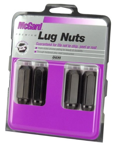 McGard 64025 Black (M14 x 2.0 Thread Size) Cone Seat Style Lug Nut, (Set of 4)