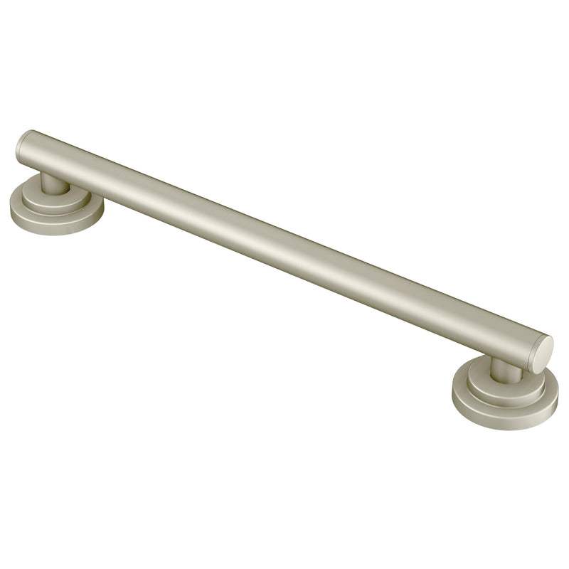 Moen Iso Brushed Nickel Bathroom Safety 18-Inch Stainless Steel Modern Sturdy Grab Bar, YG0718BN 18 Inch