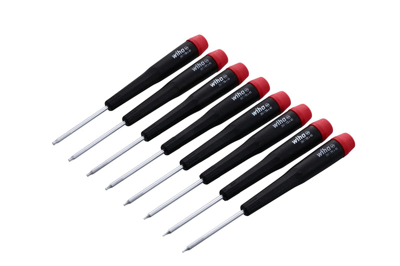 Wiha 26791 Precision Torx T1-T8 Set, 8-Piece,(Red, Black)