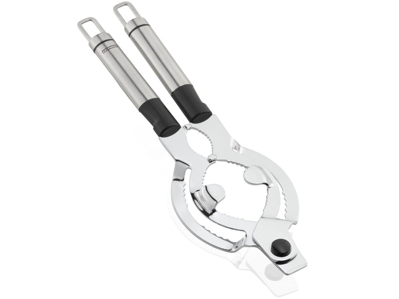 Leifheit Extra Wide Stainless Steel Lid and Jar Opener | Anti-Slip Grip with Oval Handles for Arthritis | Heavy-Duty Steel Teeth for Easy Jar Opening | Dishwasher Safe | 11 x 5.75 x 0.25 in