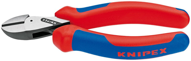 Knipex Tools 73 02 160 SB X-Cut Compact Box Joint Diagonal Cutter with Comfort Grip Handle, Red/Blue