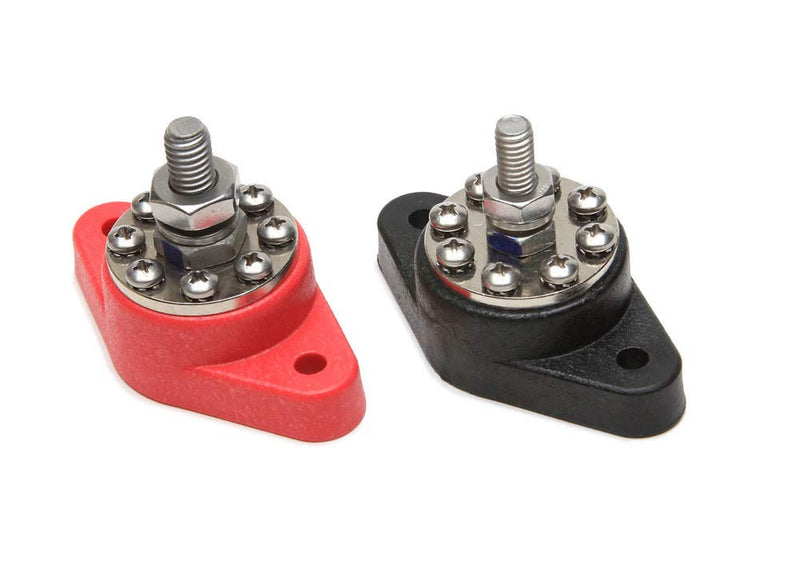 Painless Performance 80116 8-Point Distribution Blocks, Red & Black