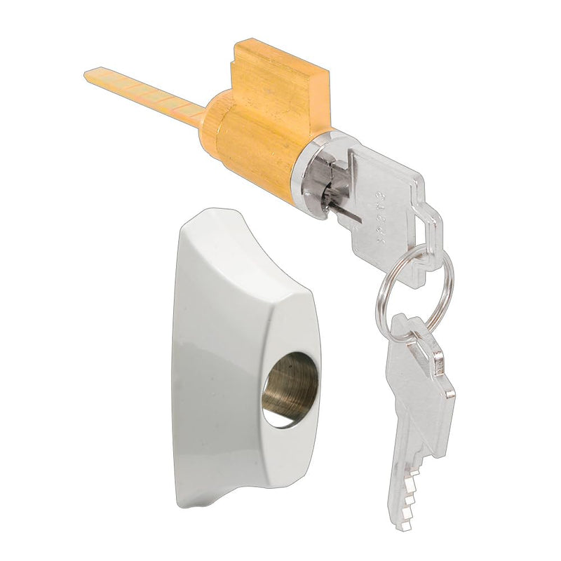 Prime-Line E 2144 Diecast, Sliding Door Keyed Locking Unit (Single Pack), White