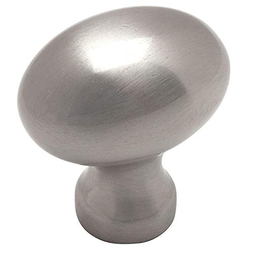Cosmas 10 Pack 6021SN Satin Nickel Oval Oblong Cabinet Knob