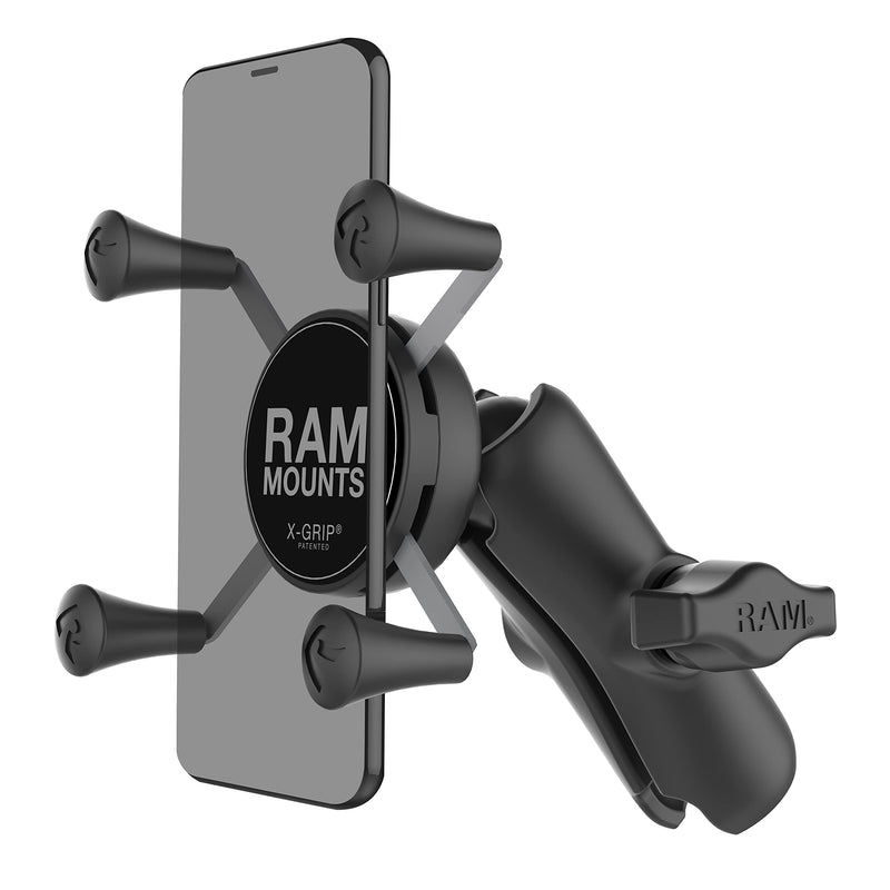 RAM MOUNTS X-Grip Phone Holder with Medium B Size Socket Arm | Medium double socket arm, compatible with RAM Mounts B Size 1" ball components Small Phones