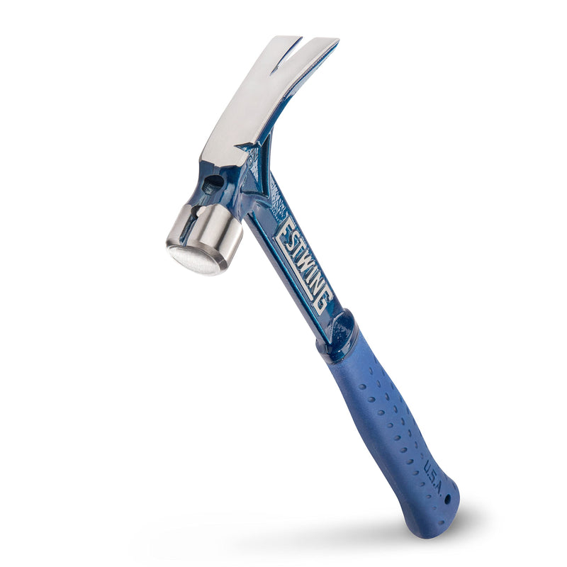 ESTWING Ultra Series Hammer - 15 oz USA Made Short Handle Rip Claw Framing Hammer with Smooth Face & Shock Reduction Grip - E6-15SR Smooth Face (Short Handle)