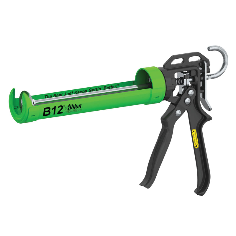Albion Engineering Company B12 B-Line Manual Cartridge Caulking Gun, 1/10 Gallon (10 oz), 12:1 Drive 10 oz (1/10 Gallon) / 300 ml 12:1 Manual Drive