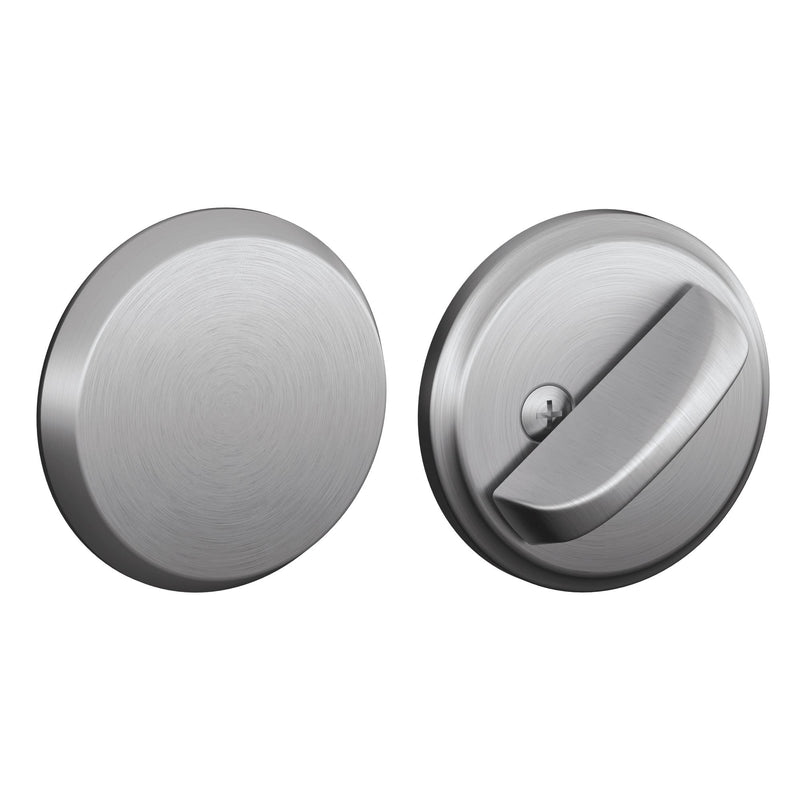 Schlage B81 626 Deadbolt with Standard Trim, Non-Keyed One Sided Deadbolt, Highest Residential Security, Satin Chrome W/Exterior Plate