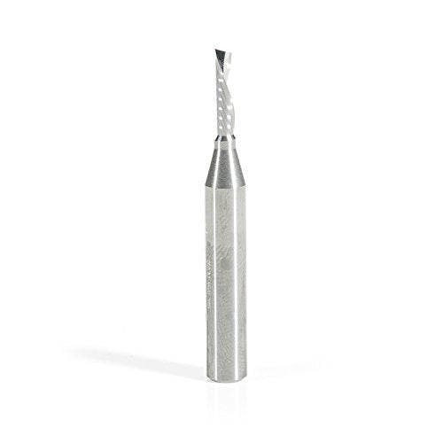 Amana Tool - 51511 Solid Carbide CNC Spiral 'O' Single Flute, Plastic Cutting 1/8 Dia x 1 1/8 D x 1/2 CH x 1/4 SHK (51511)