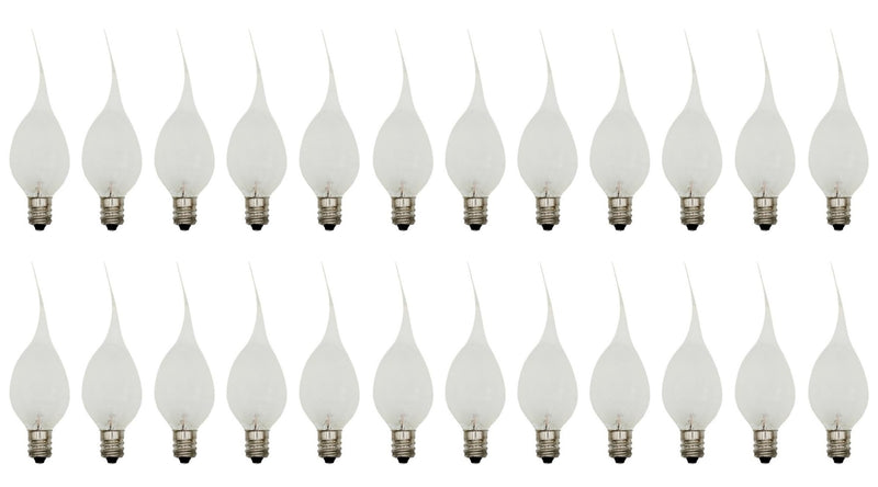 Creative Hobbies 5 Watt Silicone Dipped Country Candle Lamp Light Bulbs - Replacement Bulbs for Candles and Chandeliers - Box of 24