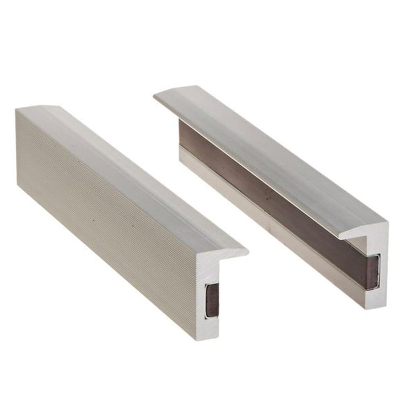 Yost Vises MA-360 Universal 6" Magnetic Aluminium Vise Jaw Caps Smooth Serrated Vise Jaw Cover Jaw Cover fits 6" Inch Vise Easily Attach with Magnet Strip - No Bolts Needed 1 Pair