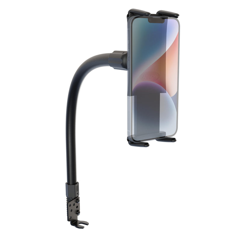 Arkon Mounts - Car Seat Rail Phone or Tablet Mount | Flexible Positioning | 22" Gooseneck | 360° Adjustability | Tablet Holder fits iPhone, Galaxy, Note and more | Up to 8" Screen Size