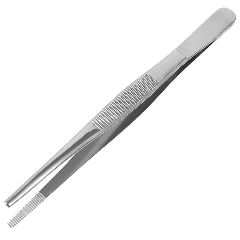 MABIS Stainless Steel Dressing Forceps, 5.5 Inch Serrated Thumb Forceps for Medical, Veterinary, First Aid, Lab, and Precision Tasks, Strong Grip 5.5 Inch (Pack of 1)