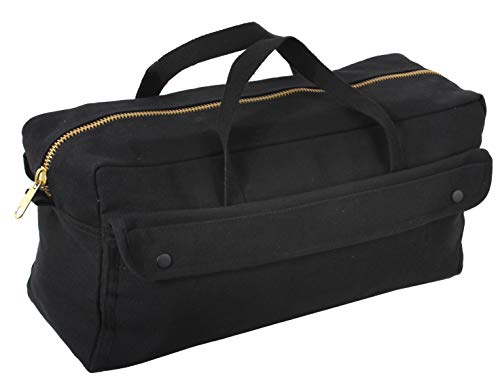 Rothco Canvas Jumbo Tool Bag With Brass Zipper, Black