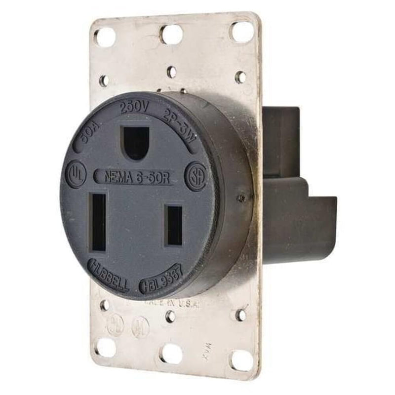 Hubbell Wiring Device-Kellems Receptacle,Single,50A,6-50R,250V,Black