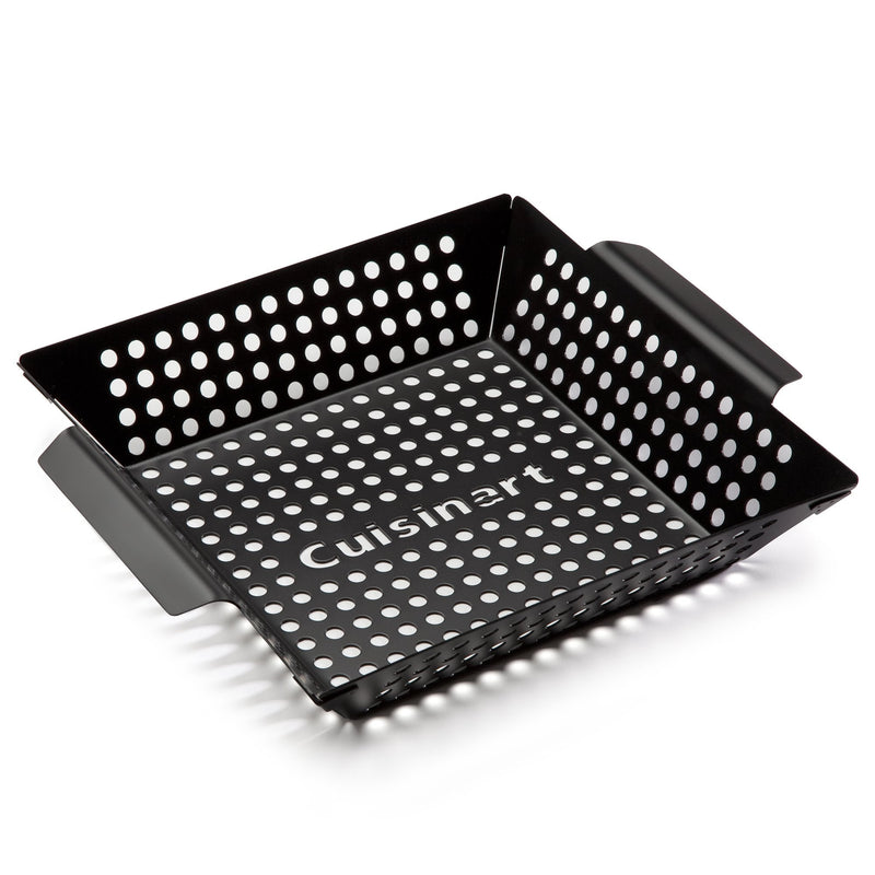 Cuisinart 11" x 11" Non-Stick Grill Wok, Perforated BBQ Grill Basket for Grilling Veggies, Meat & Stir-Fry, Outdoor Grilling Basket for Charcoal and Gas Grills 11 x 11-Inch