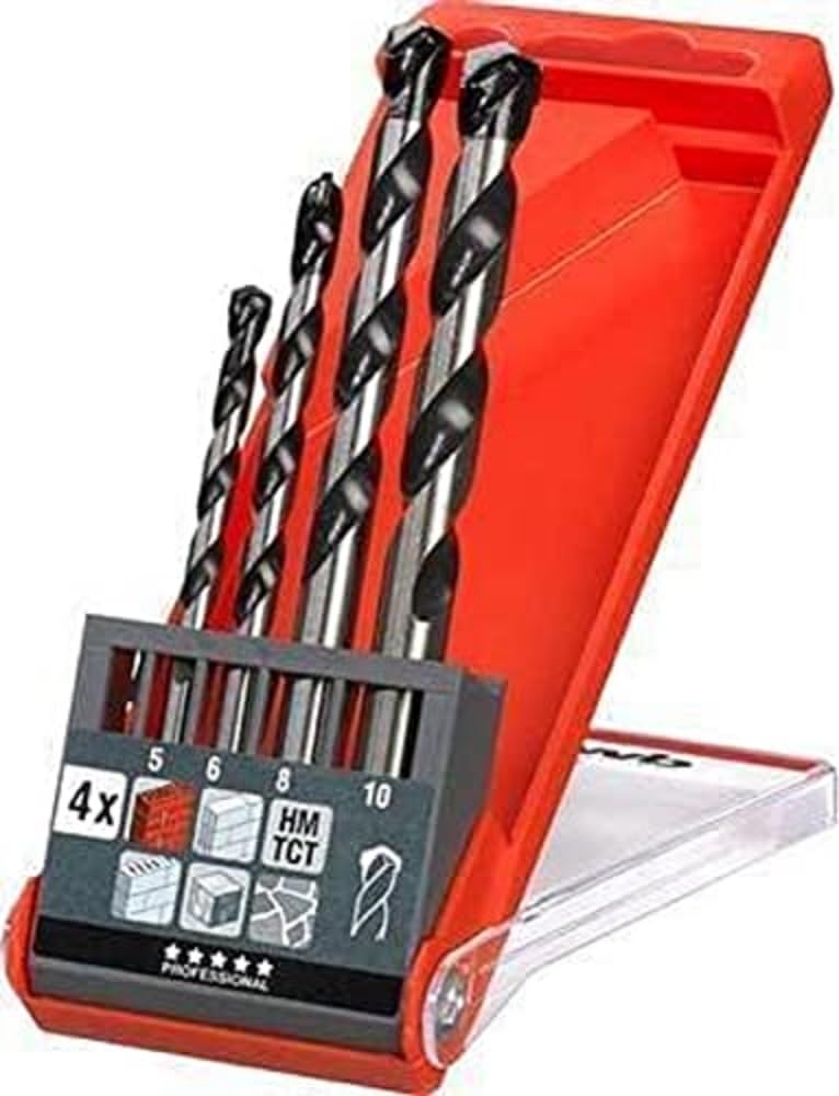 kwb 044800 Rocker Concrete Masonry Drill Set, 4 Pieces, 5, 6, 8, 10 mm