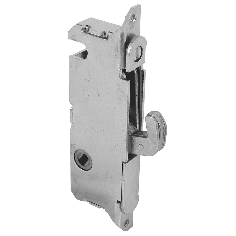 Prime-Line E 2199 Stainless Steel Mortise Lock - Adjustable, Spring-Loaded Hook Latch for Sliding Patio Doors Made of Wood, Aluminum & Vinyl, 3-11/16”, 45 Degree Keyway, Round Face (Single Pack) | Adjustable, Spring-Loaded Hook Latch Projection, For Sl...