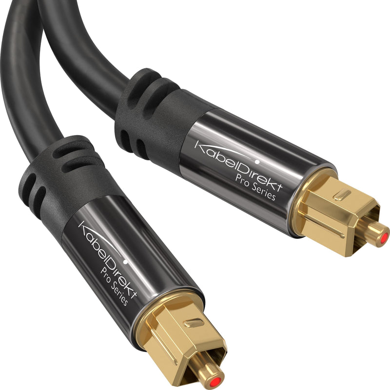 TOSLINK – Optical Audio Cable – 49ft – Designed in Germany – Fiber Optic Cable for Soundbar, SPDIF Digital Optical Audio Cord – for Sound Bars, Stereo Systems, amps, Xbox One or PS4 – by CableDirect 49 ft