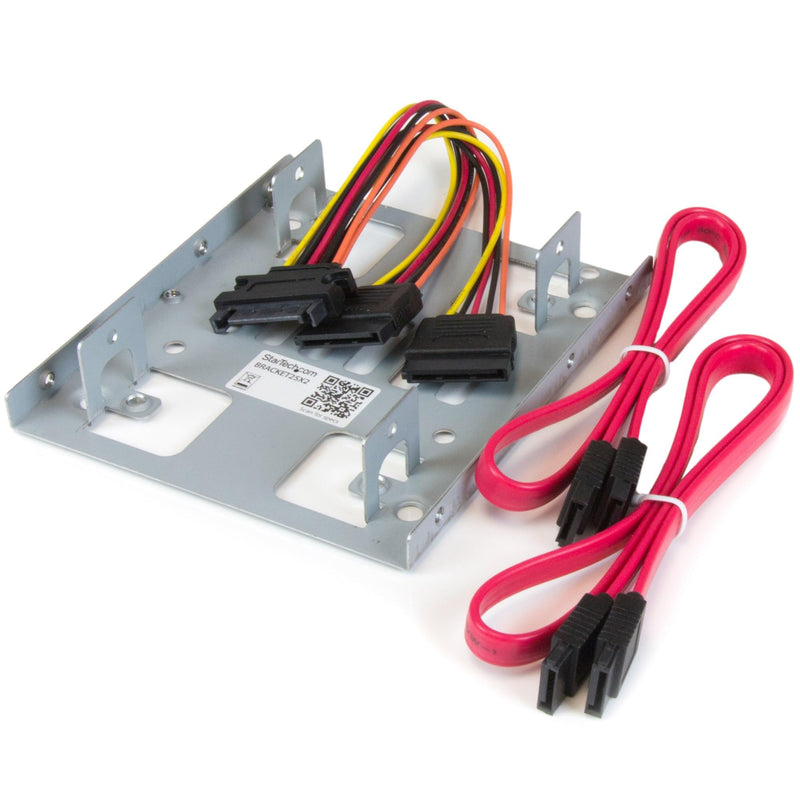 StarTech.com 2.5" to 3.5" SATA Hard Drive Mounting Bracket Kit - Dual SATA SSDs/HDDs Mounting Bracket for Mounting Bay (BRACKET25X2) Steel 1 Count (Pack of 1) 2x2.5" Drive (SATA)