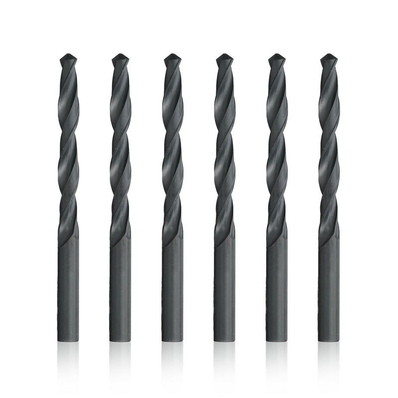 Drill America 1/2" High Speed Steel Black Oxide Drill Bit (Pack of 6), D/an Series 1/2 in