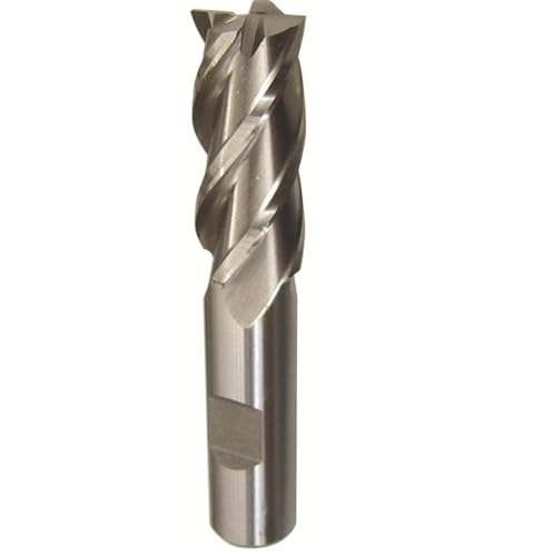 Drill America DWCF Series High-Speed Steel End Mill, Polished Finish, 4 Flute, Square End, 2" Cutting Length, 1 1/8" Cutting Diameter, 4-1/2" Length, 3/4" Shank (Pack of 1) 1-1/8 inches 3/4 Inches 4-1/2 Inches Unfinished DWC DWCF347