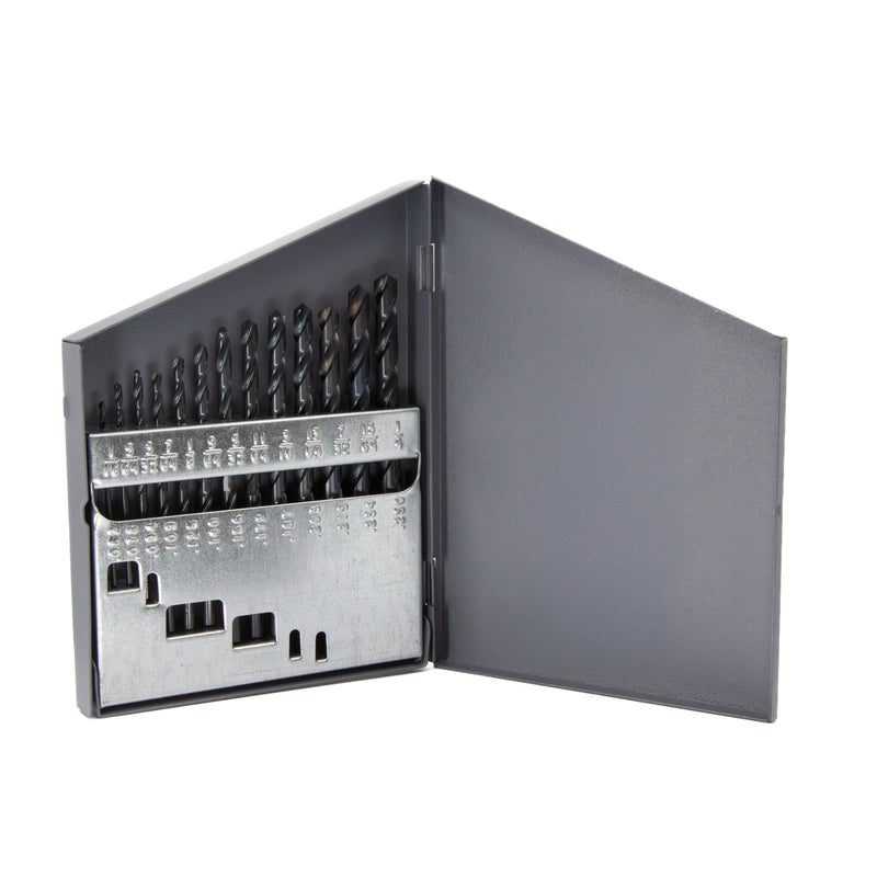 Drill America 13 Piece Left Hand High Speed Steel Drill Bit Set (1/16" - 1/4" x 64ths), DWDLH Series 13 Piece Set