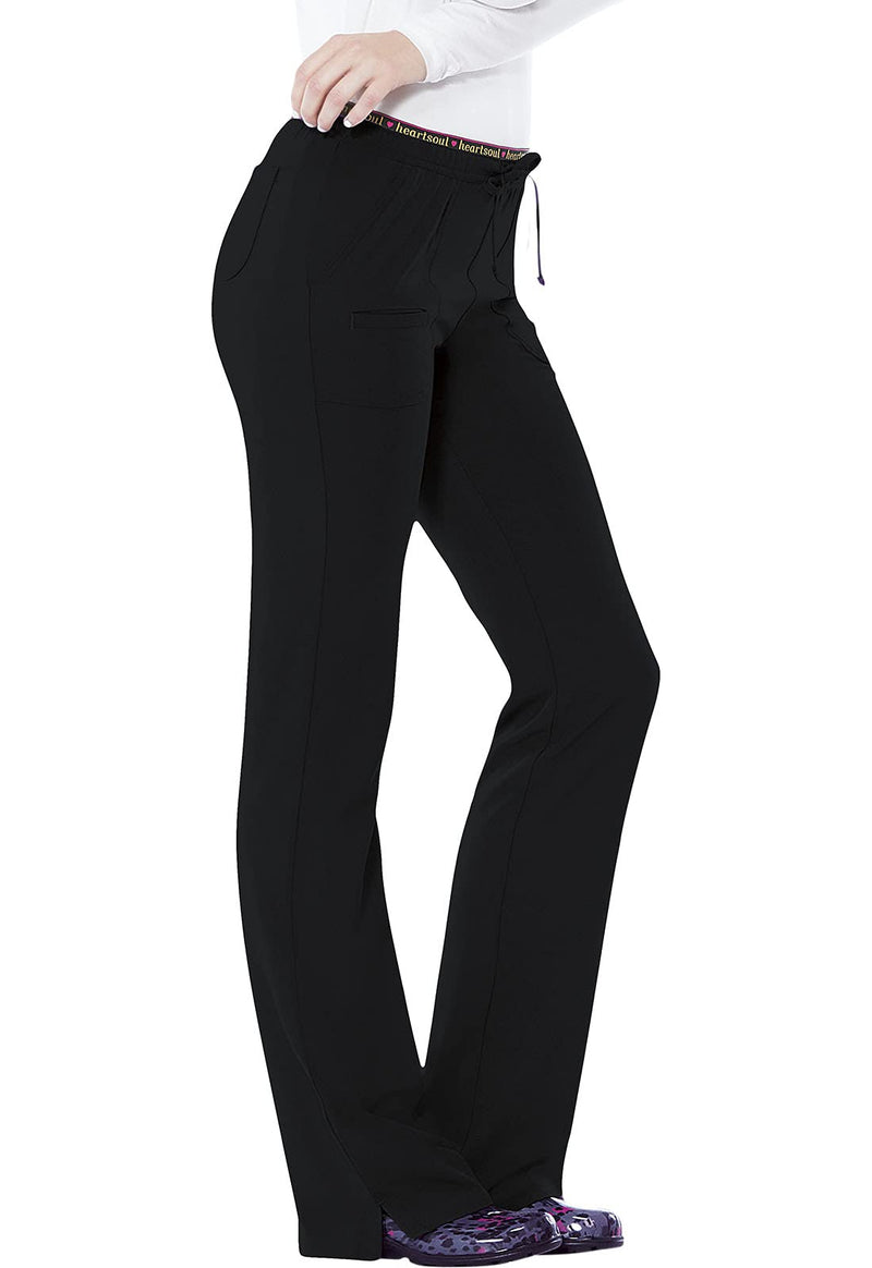 HeartSoul Women's Break on Through Heart Breaker Low Rise Drawstring Pant Large Black