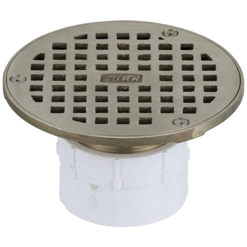 Zurn FD2210-PV2 Adjustable Floor Drain, PCV Body, 2" Solvent Weld Connection