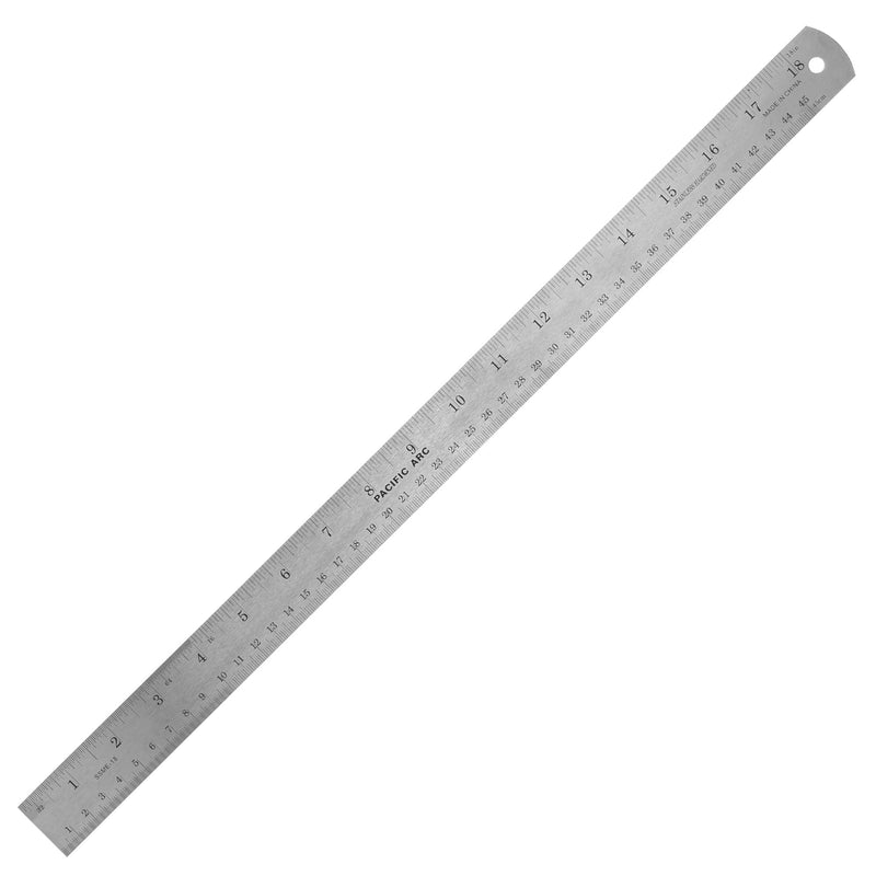 Pacific Arc 18 Inch Stainless Steel Ruler with Inch/Metric Conversion Table 18 In
